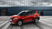 Kia Sonet Front Three Quarters Red Image