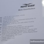 Moto Guzzi Audace specifications at Auto Expo 2016