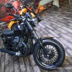 Moto Guzzi V9 Bobber fork at Auto Expo 2016