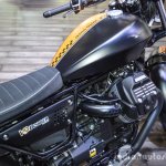 Moto Guzzi V9 Bobber fuel tank at Auto Expo 2016