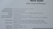 Moto Guzzi V9 Roamer specifications at Auto Expo 2016